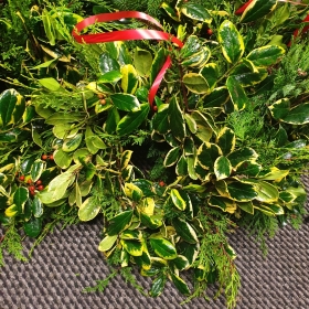 Grave holly wreaths