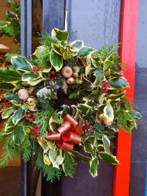 Grave holly wreaths