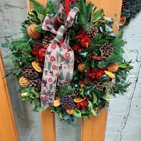 Festive door wreath