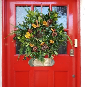 Festive door wreath