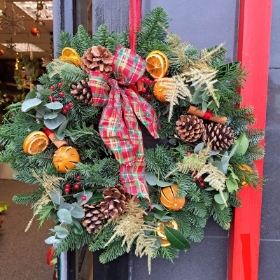 Festive door wreath