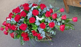 Red rose double ended coffin spray