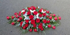 Red rose double ended coffin spray